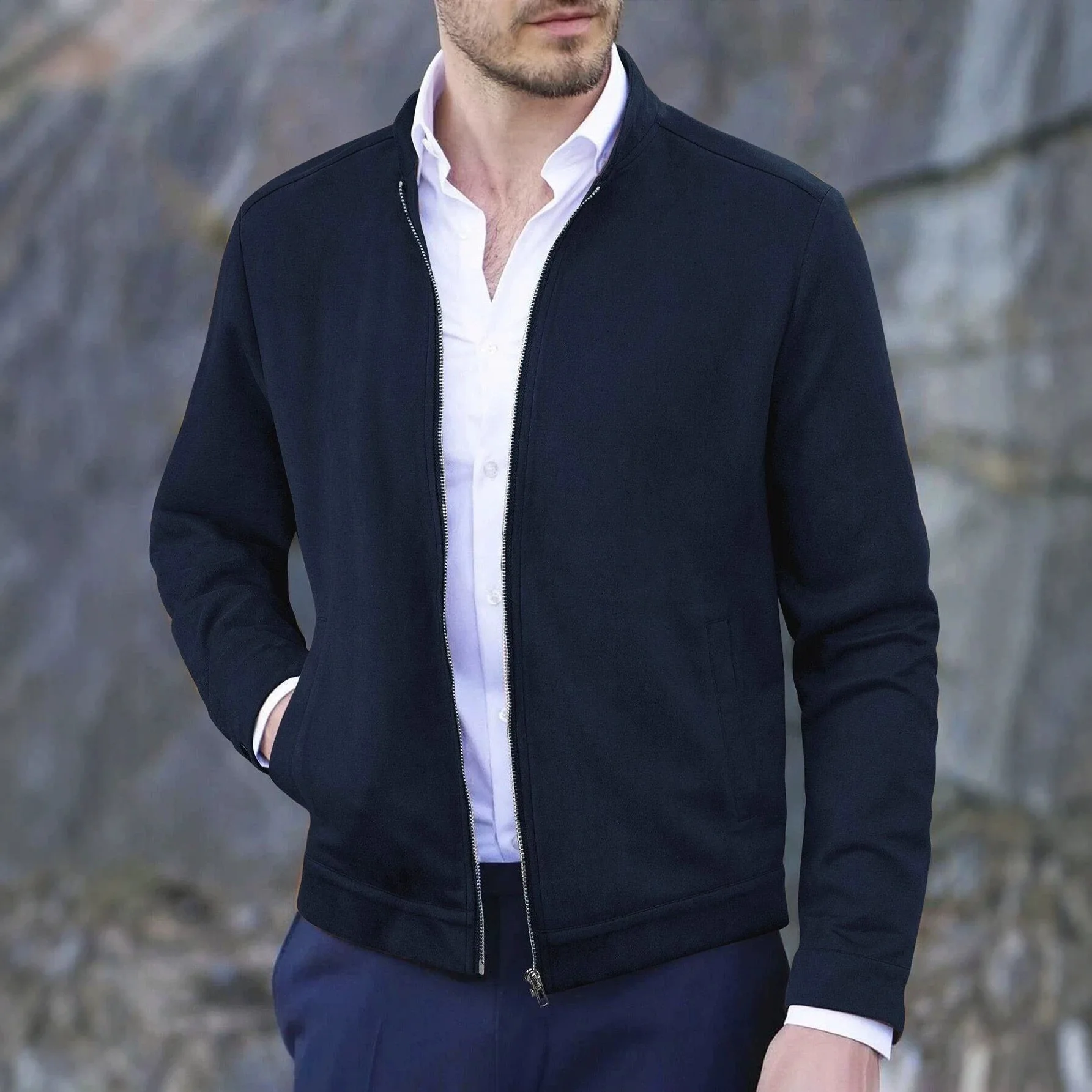 European American Style 2026 Spring Autumn New Fashion Men Solid Color Simple Basic Casual Daily Coats Male Jackets Tops Clothes