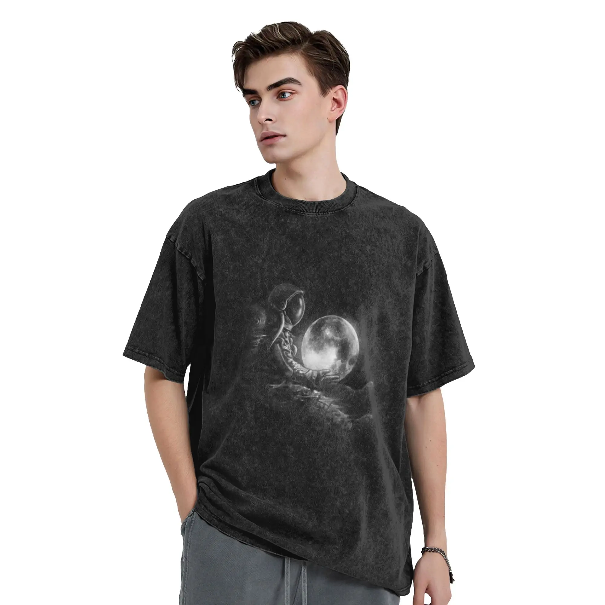 Moon Play  Unique Cool A Vintage Oversized Cotton Unisex T-Shirts