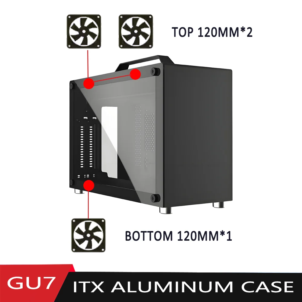 

MINI ITX PC Case 7L Separate Phone Box Support Longest 310mm Graphics Card Type-C Desktop Small Space Aluminum Computer Case