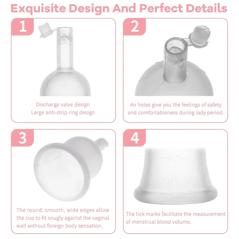 Lady Period Cup Valve Menstrual Cup Medical Silicone Menstrual Cup Period Copa Menstrual Con Vaso Silicone Cup Esterilizador