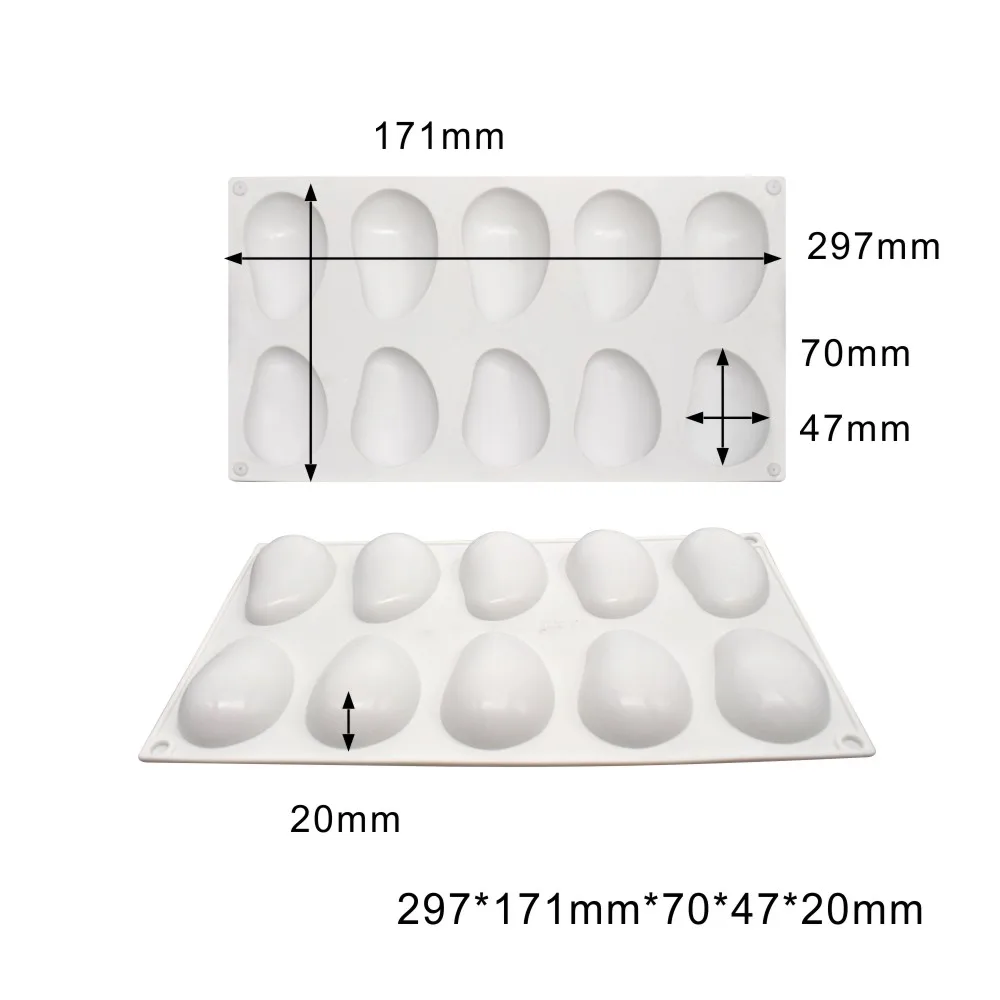 10 Holes 3D Mango Silicone Mold Diy Craft Soap Candle Mold Mousse Cake Ice Mold Cake Decoration Tool Baking Accessories