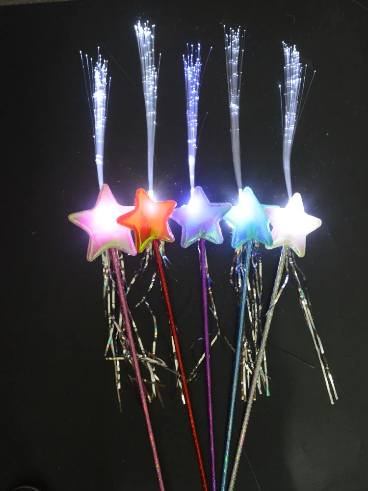 20pcs Light  Angel Witch Fairy Wand Glow Stick Fiber Optical Star Kids Toy LED Party navidad  Halloween Wedding Festival