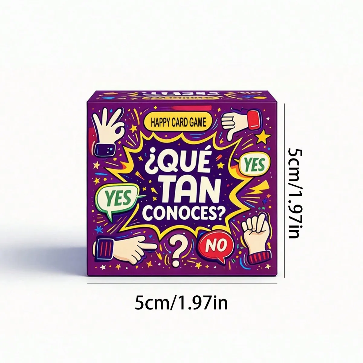 Mini-jeu de cartes espagnol de 5 cm Bien Me Conoces? Jeu de société de divertissement après le dîner, jeu de voyage et de fête pour la famille et les amis