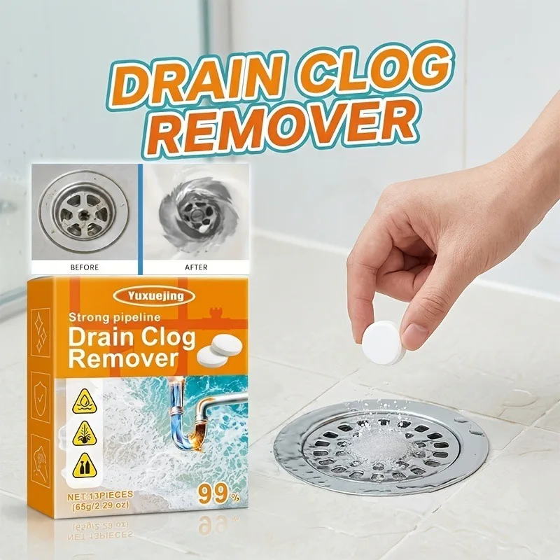 Drainage blockage cleaning effervescent tablets, kitchen, bathroom, sewer cleaning, deodorization, anti blockage maintenance