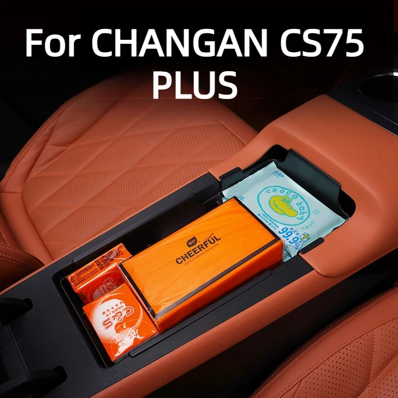 

Armrest Storage Organizer For CHANGAN CS75 PLUS 2025 Accessories Eco-Plastic Partitioned Design Silicone Pad Shock Absorption