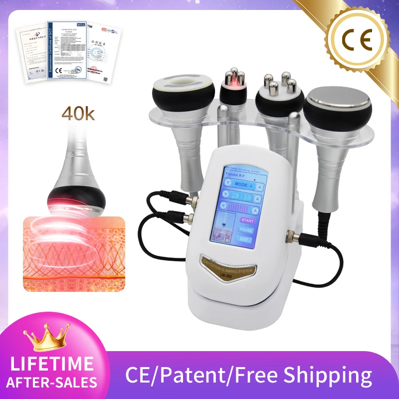 3/4 In 1 Body Slimming Multipolar RF Machine Ultrasonic Cavitation Vacuum Skin Rejuvenation Anti-wrinkle Home Use Skin Care Tool