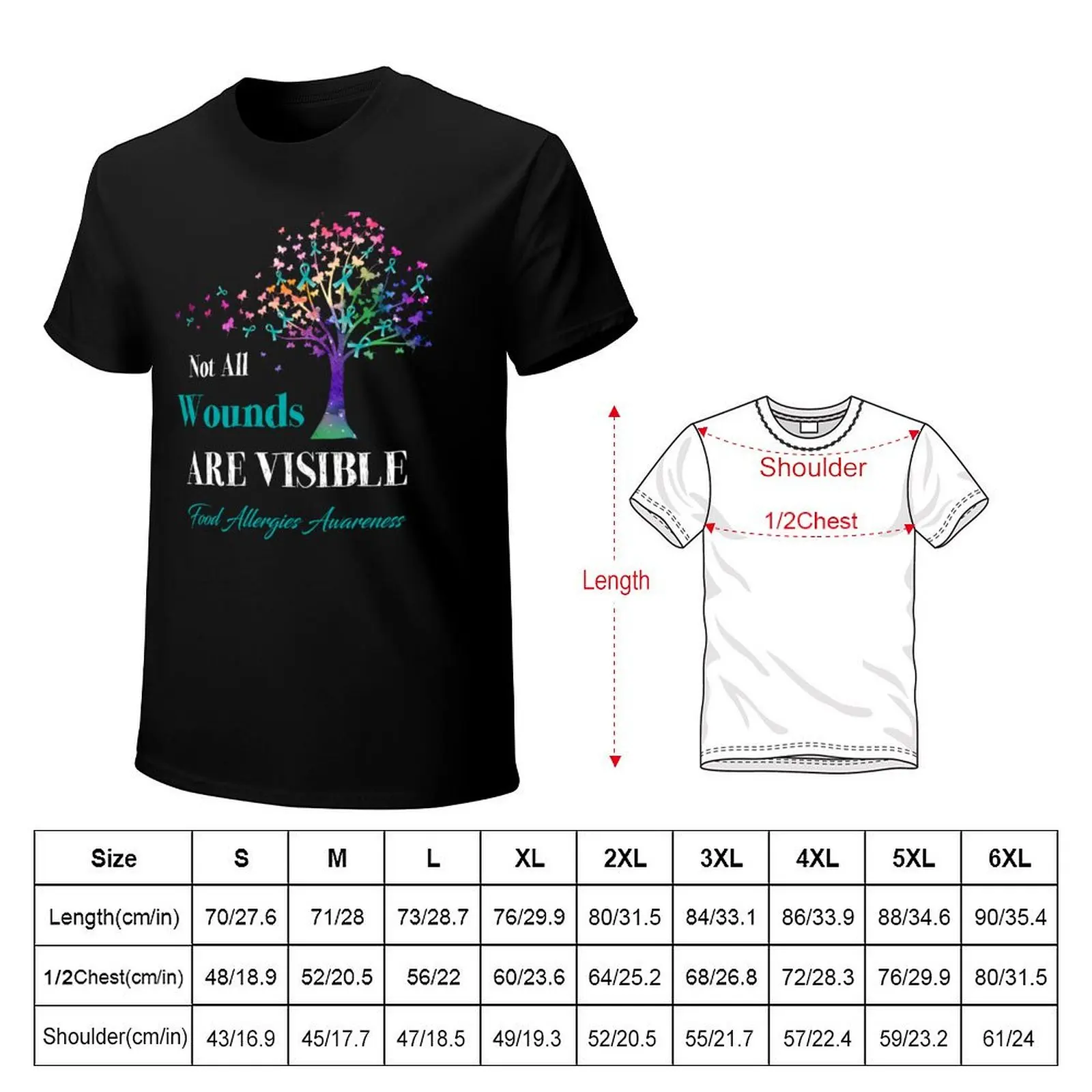 Not All Wounds Are Visible Food Allergies Awareness T-Shirt man t shirts for men T-Shirt
