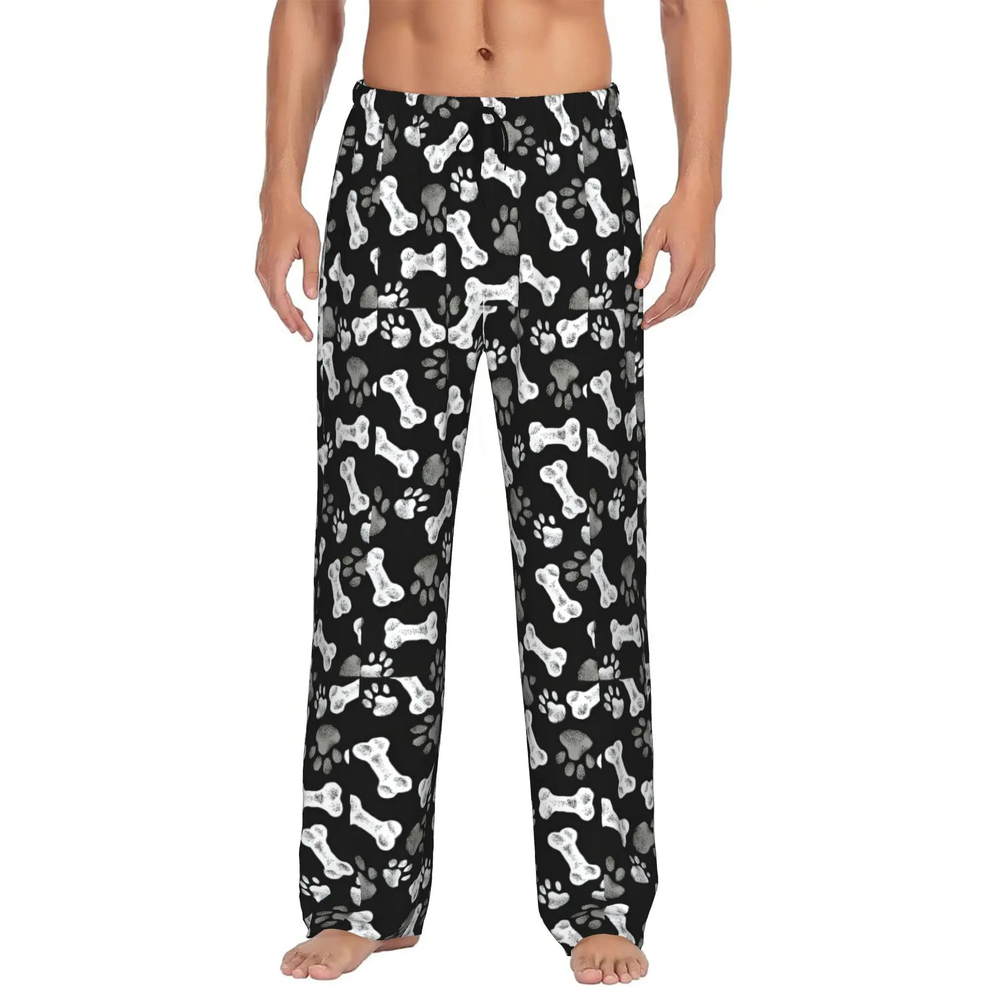 

Custom Funny Dachshund Cartoon Pajama Pants Men's Sleepwear Lounge Sleep Bottoms Stretch with Pockets