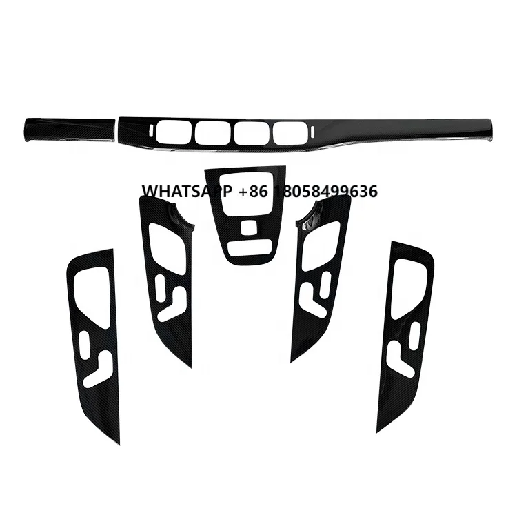 

7 шт., настоящие сухие аксессуары для интерьера из углеродного волокна, крышка центральной консоли, комплекты приборной панели, накладка двери для Mercedes W167 GLE Class 2019up