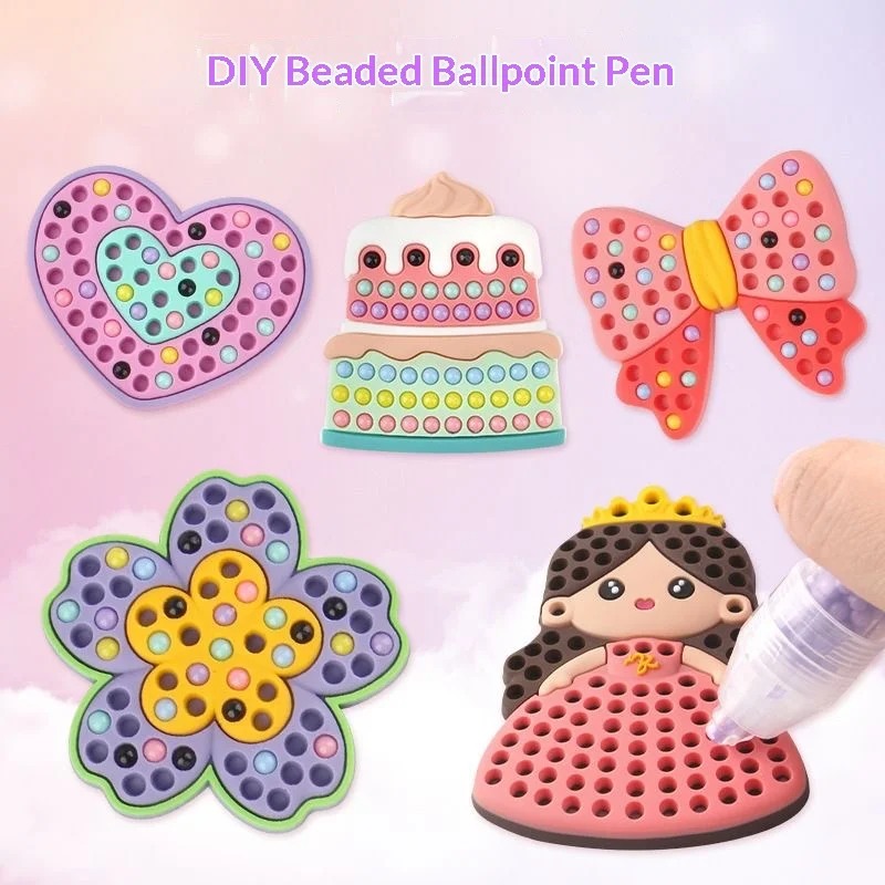 Zestaw zabawek do samodzielnego tworzenia ozdób z koralików dla dzieci - Zestaw koralików do tworzenia sztuki dla dziewczynek, wielokrotnego użytku, odpowiedni dla dziewczynek