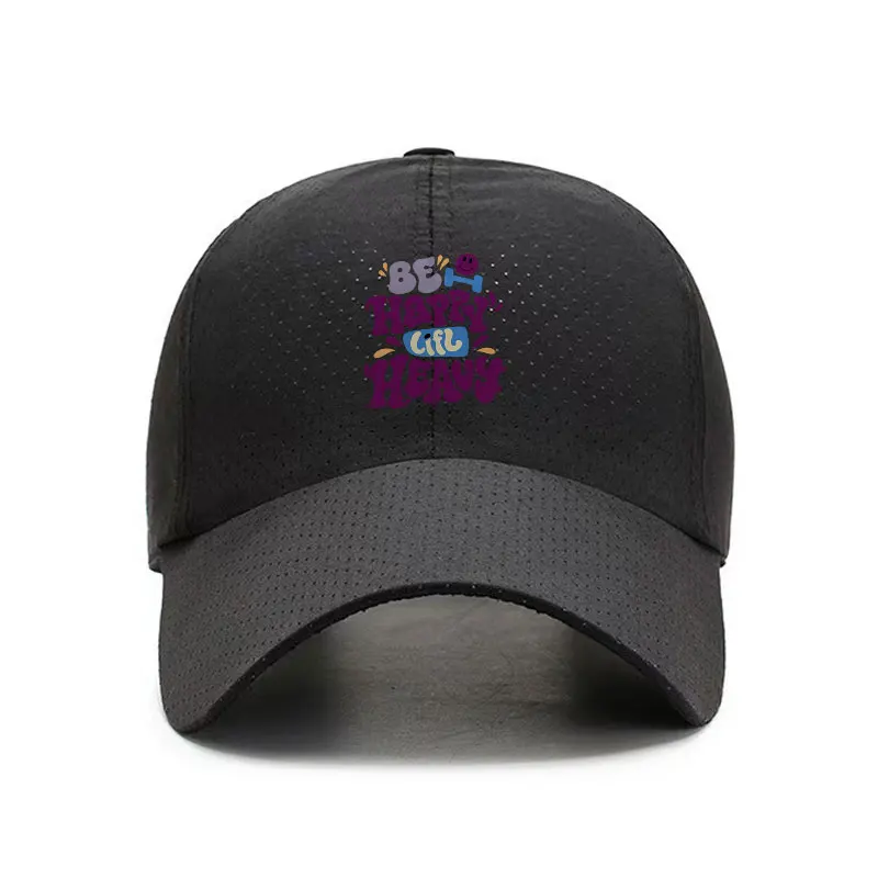 Be Happy Positive Quote Quick Dry Breathable Baseball Cap Adjustable Sports Hat