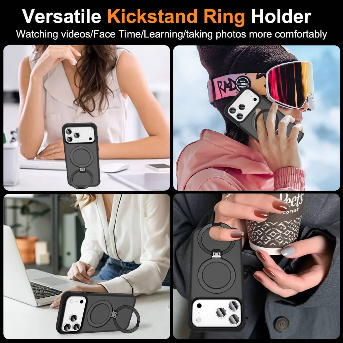 Magnetic For iPhone 17 Pro Max Air Case [Compatible With Magnetic] With Stand, Drop Protection] Shockproof Translucent Case