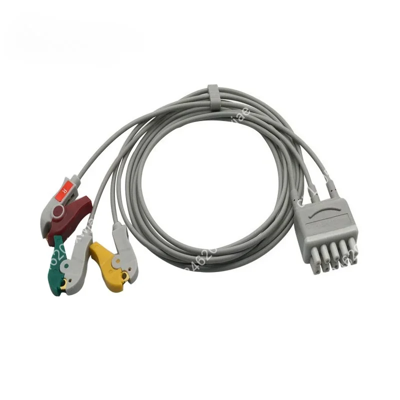 BR-903 JC-906P BSM-2353 3 Lead ECG Split Branch Cable Compatible Vital Signs Monitor Medical EKG Replacement Lead Wire Accessory