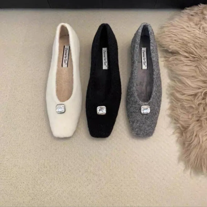 

Square Toe Women Loafers Shoes Heeled Fashion Warm Shoes 2026 Elegant Winter Shallow Casual Shoes New Cozy Dress Mujer Zapatos