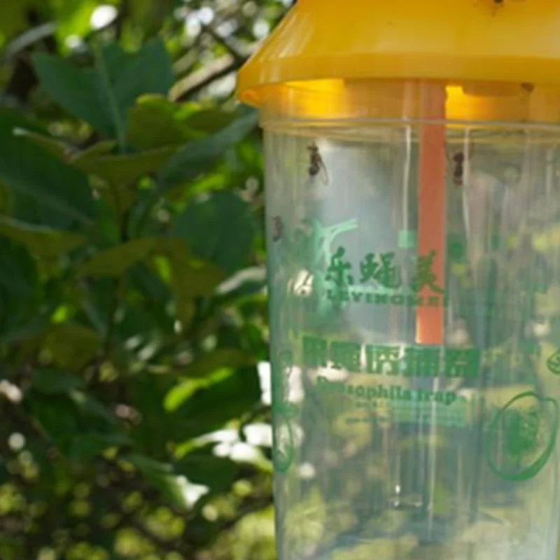 Fruit Fly Trapper with Attractant Easy to Install Hanging Fly Catcher for Home Kitchen Yard Outdoor Pest Prevention