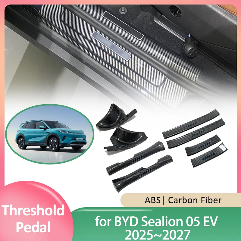 

Car Door Sill Scuff Plate for BYD Sealion 05 EV 2025~2027 2026 ABS Welcome Pedal Threshold Guards Cover Sticker Part Accessories