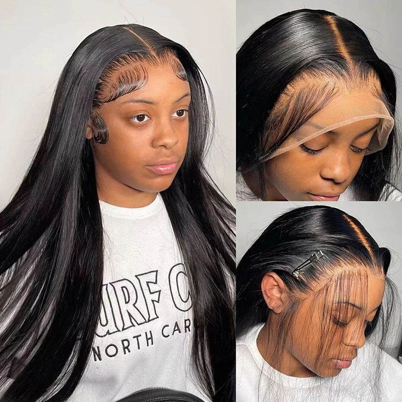 

Africa Black Lady Long Straight Hair Bar Perform Dress Up Fashion Headwear Nature Center Parted Bangs Wig Ball Woman Hairpiece