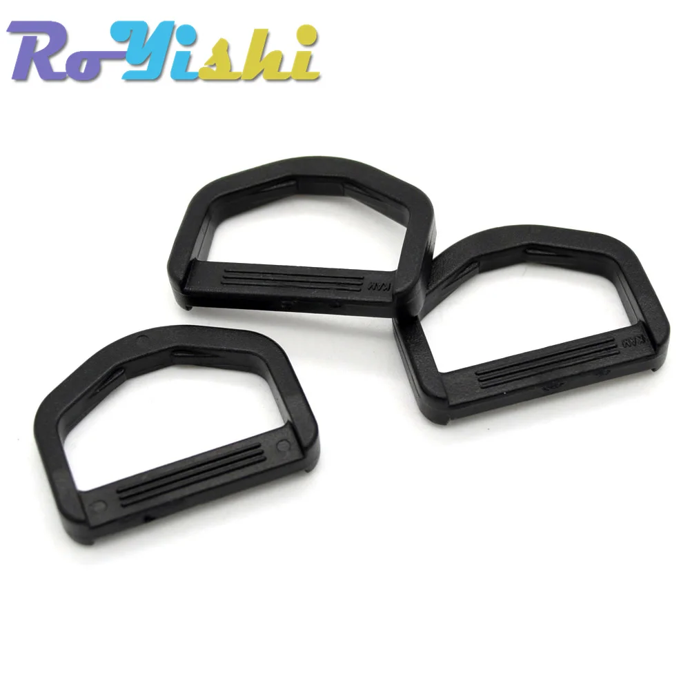 10 Pcs/Pack Plastic D-Ring Webbing Strapping Leather Bag Shirt Craft Black