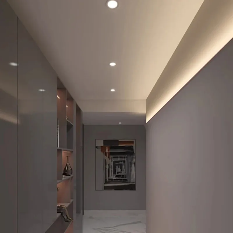 1m Aluminum Profile Invisible Waist Line Wall Washing Light Bedromm Reflector Slot Free Ceiling Upward Luminous Led Linear Lamp