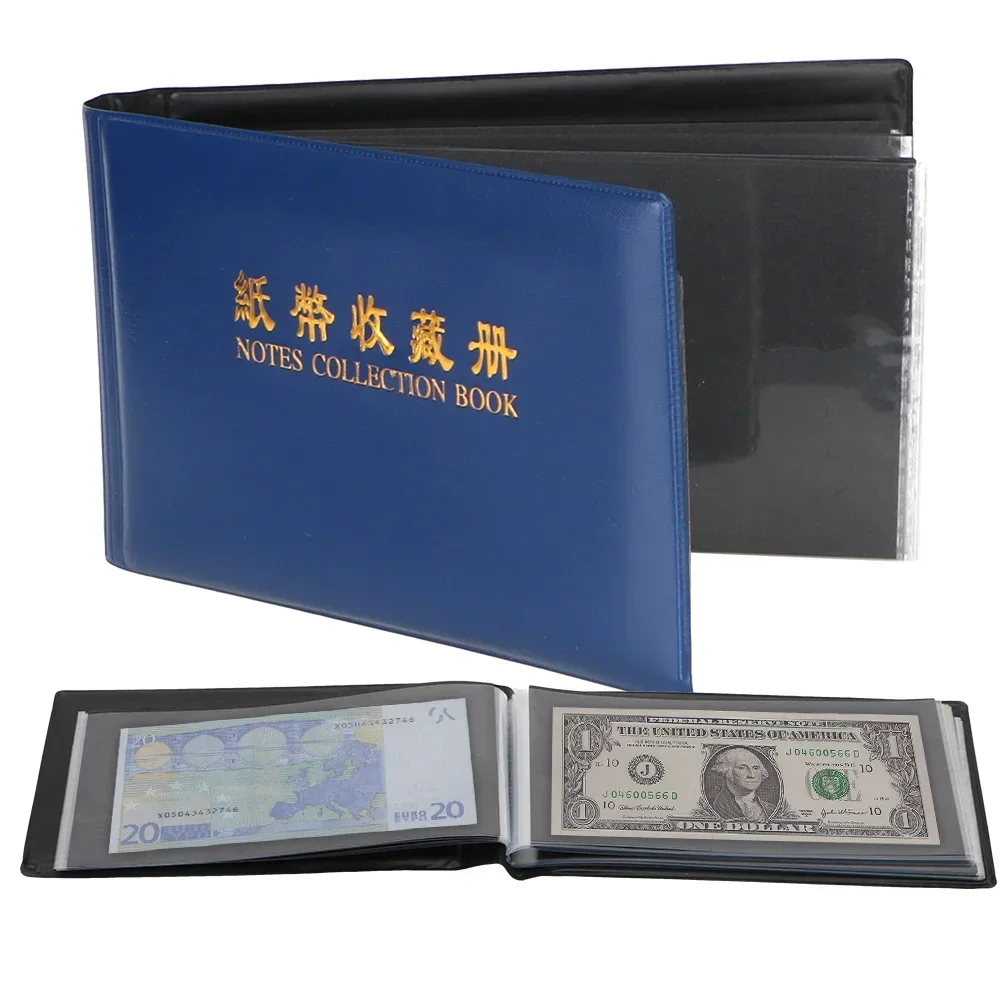 20 Pages Paper Money Collection Album Collection Pockets Loose Leaf Sheet Creative Money Banknote Protective Bag for Collector