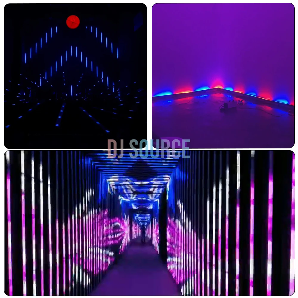 8/16Pcs LED 40X0.5W RGB Pixel Bar Light Semicircle Lens Pixel tube Horse Racing Rainbow Effect RJ45 DMX512 Controller DJ Party