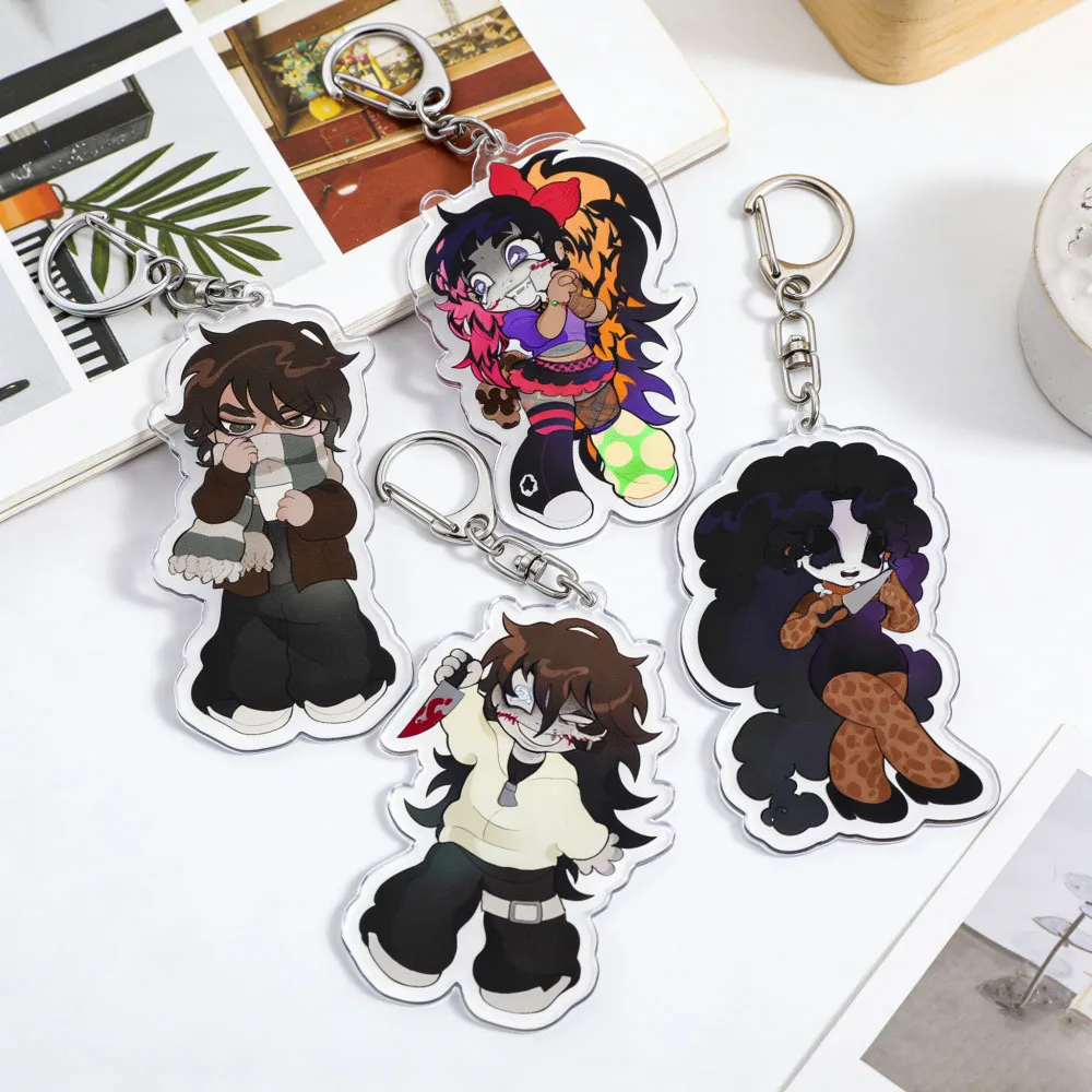 Cute Cartoon Creepypasta Keychain Accessories Bag Charms Keyrings Jewelry Fans Freinds Game Lovers Gifts