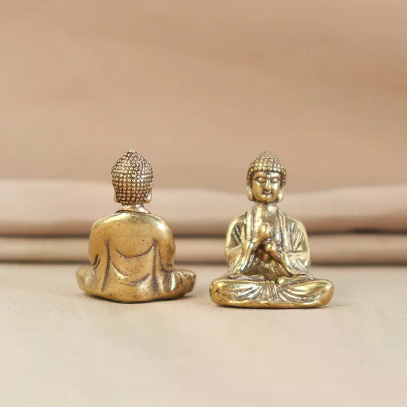 تمثال بوذا ساكياموني النحاسي الصلب الصغير، تماثيل مصغرة