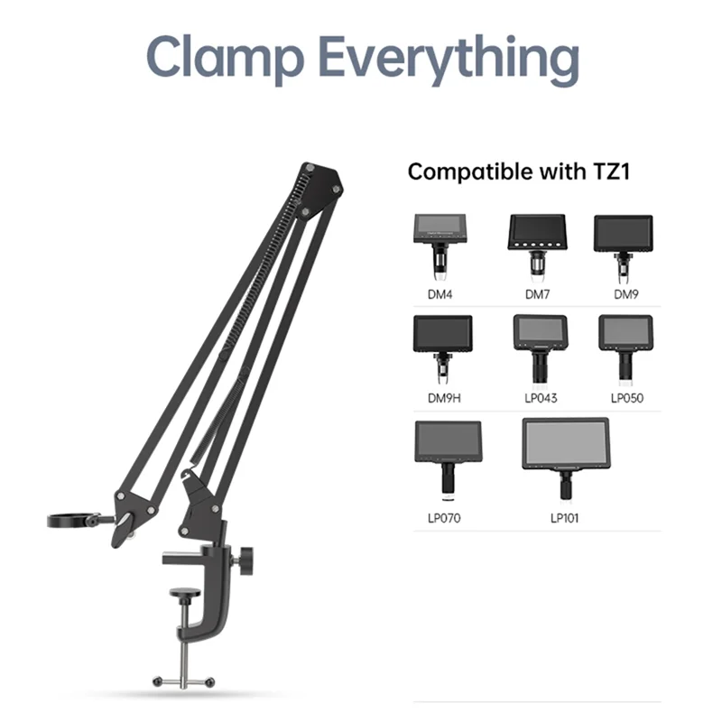 

ABAH-RIEVBCAU Flexible Microscope Arm Stand,Adjustable Metal Bracket Coin Microscope Mount Compatible With DM4 DM7 DM9