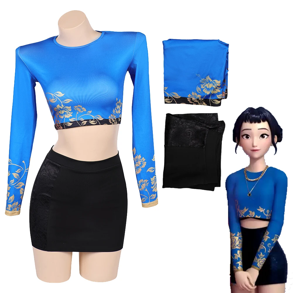 

2025 Cartoon Demon Hunter of KPop Cosplay Zoey Women Top Skirt Clothes Party Disguise Outfits Suits Halloween Costume Carnival