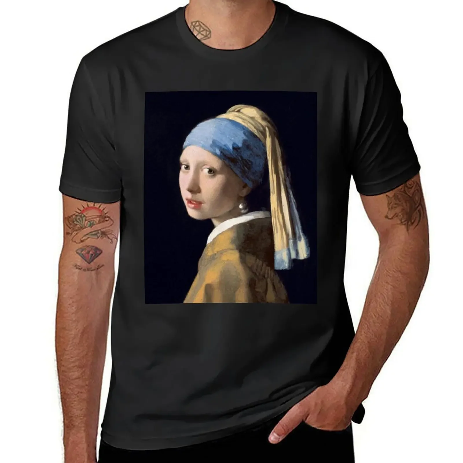 The Girl With A Pearl Earring T-Shirt new edition plus size clothes cotton graphic tees tee shirts for men