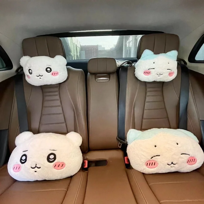 Kawaii Anime Headrest Back Cushion Chiikawa Hachiware Usagi Cartoon Pillow Sofa Bed Car Decor Comfortable Gifts Girl