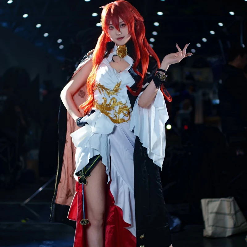 Himeko Honkai ستار السكك الحديدية Himeko لعبة تأثيري فستان مُصمم حسب الطلب شعر مستعار أحمر مثير ناضجة أنيمي شخصية الزي النساء الكبار حفلة الهالوين