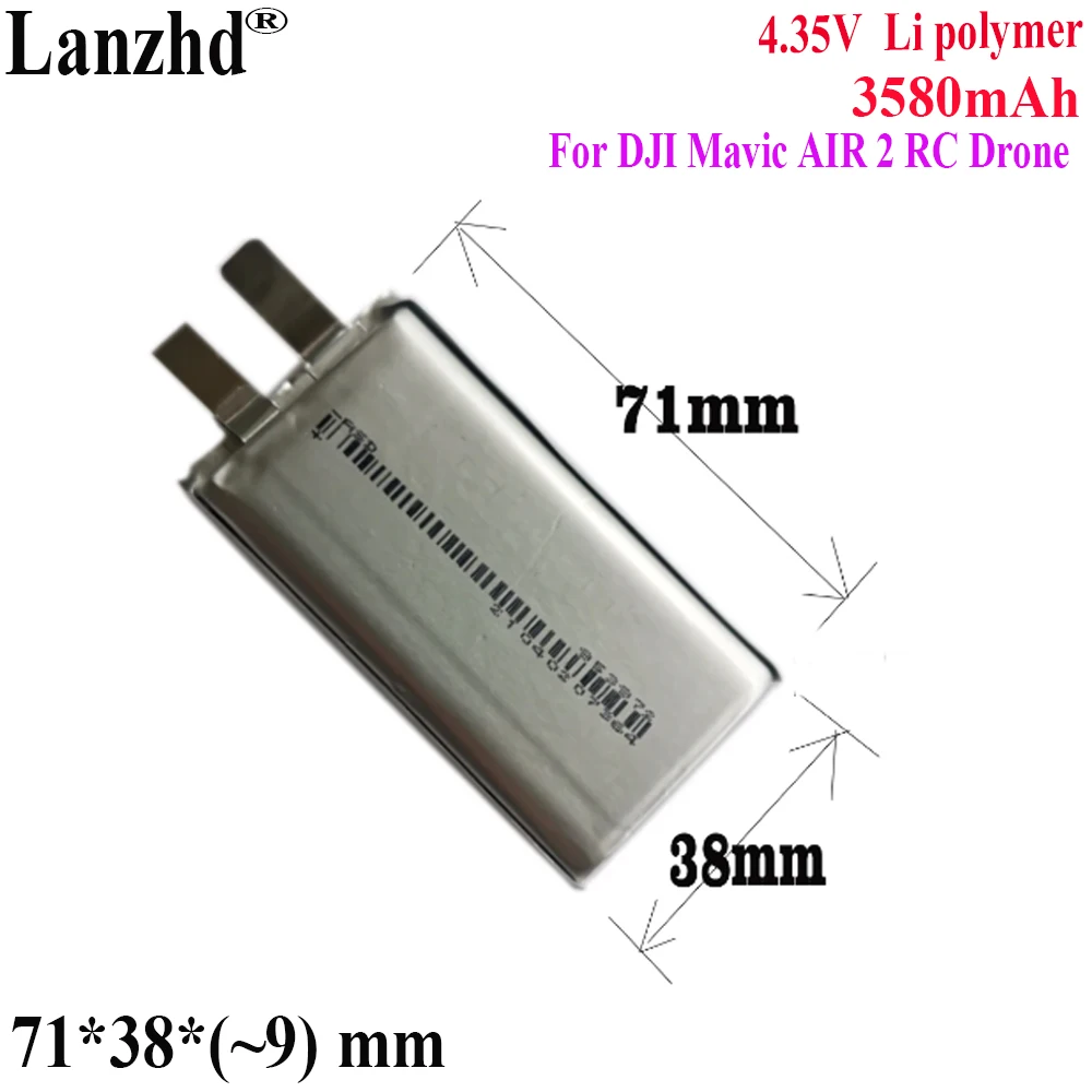 

1-12pcs Li 3.85V Max 4.4V 3580mAh Li-Polymer Replacement 953972 903872 DIY 3S Flight Battery Cell For DJI Mavic AIR 2 RC Drone