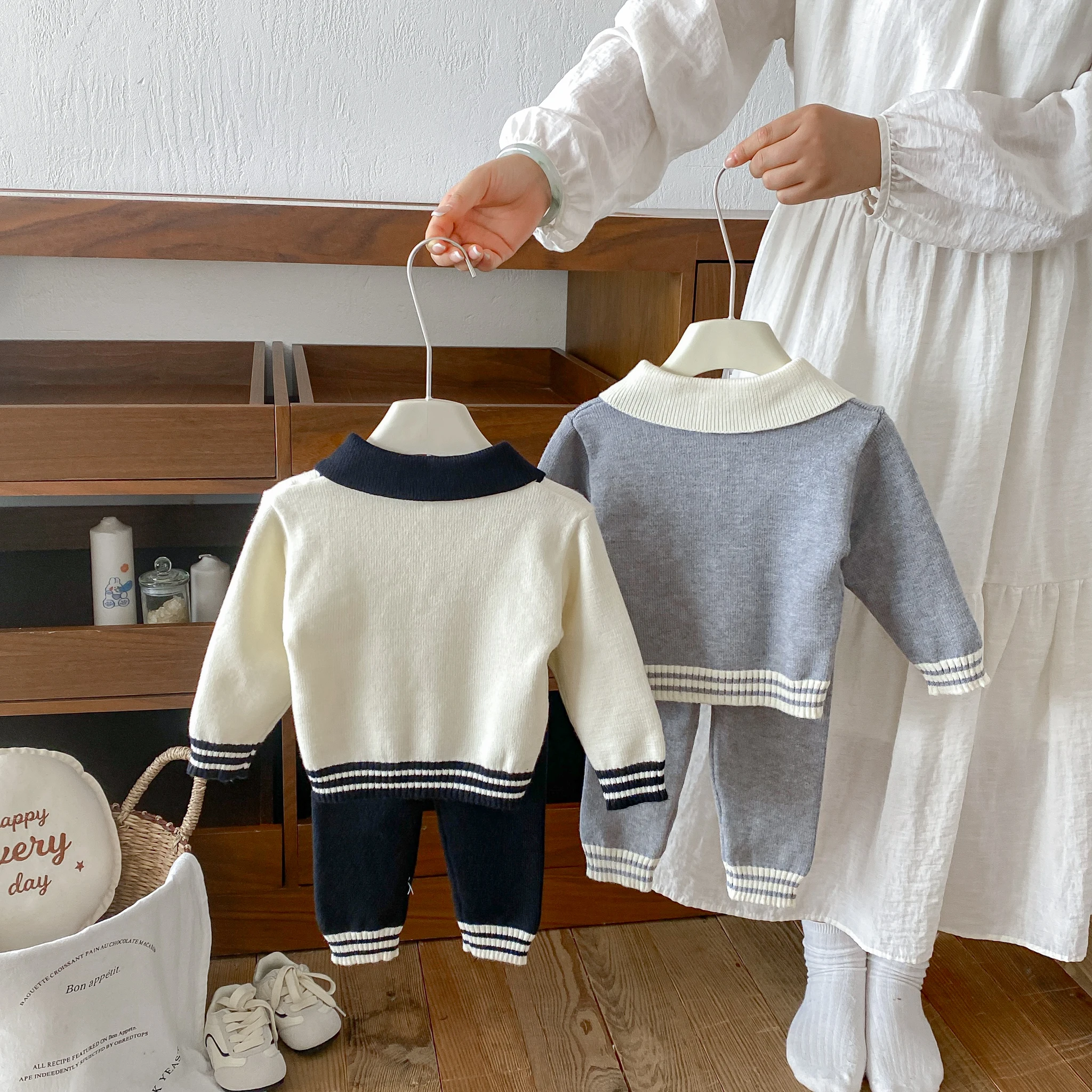 2026 Herbst Neuankunft Stilvolles und Trendiges Set für Jungen - Modischer Strickpullover und Hose für Babyjungen – Detail 4