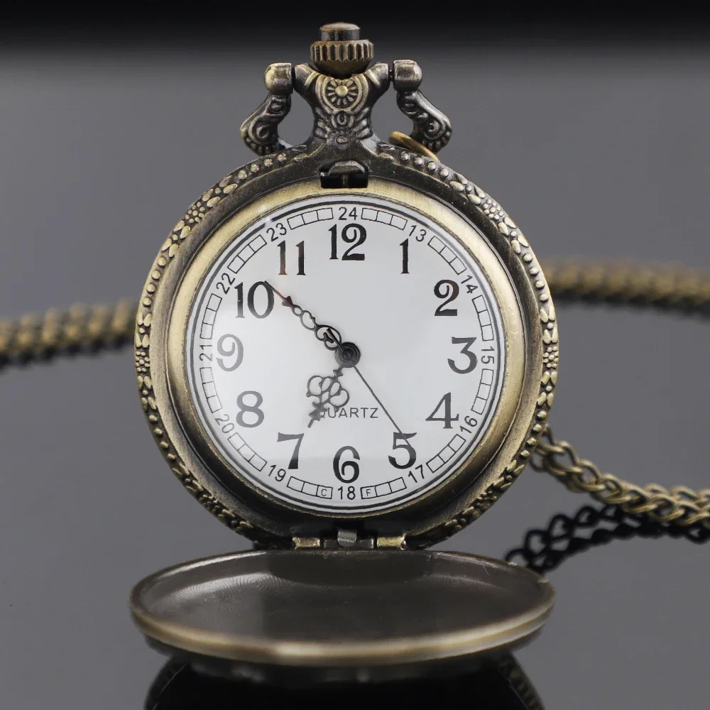 خمر سانتا كلوز الرجعية البرونزية ساعة الجيب كوارتز ساعة قلادة قلادة الساعات للرجال النساء الاطفال هدايا عيد الميلاد #4