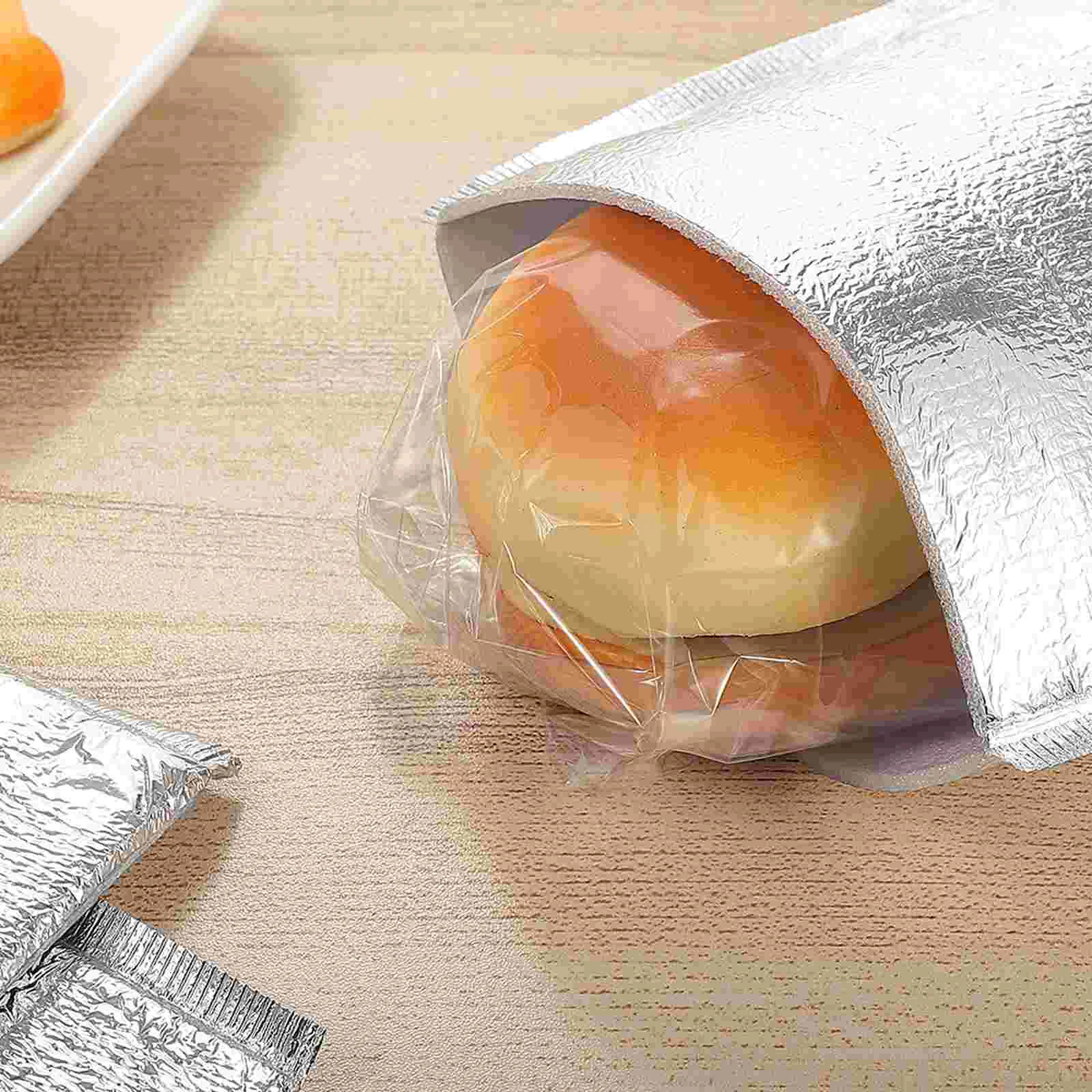 50 Pcs Baby Food Pouches Insulated Bag Thick Aluminum Fresh-keeping Envelope Insulation Bags Foil Take-out Travel