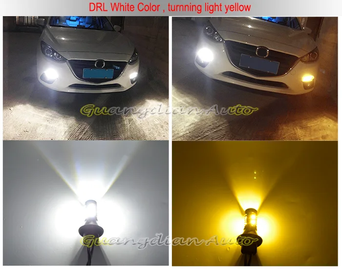 Car Accessories For Honda Jazz Fit GE6/7/8/9 2007-2015 T20 7440 Led Daytime Running Light Turn Drl 2in1