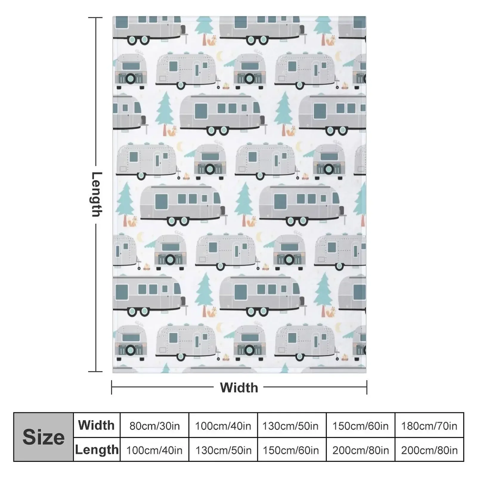 Cute Airstream pattern Throw Blanket bed plaid cosplay anime manga wednesday Blankets