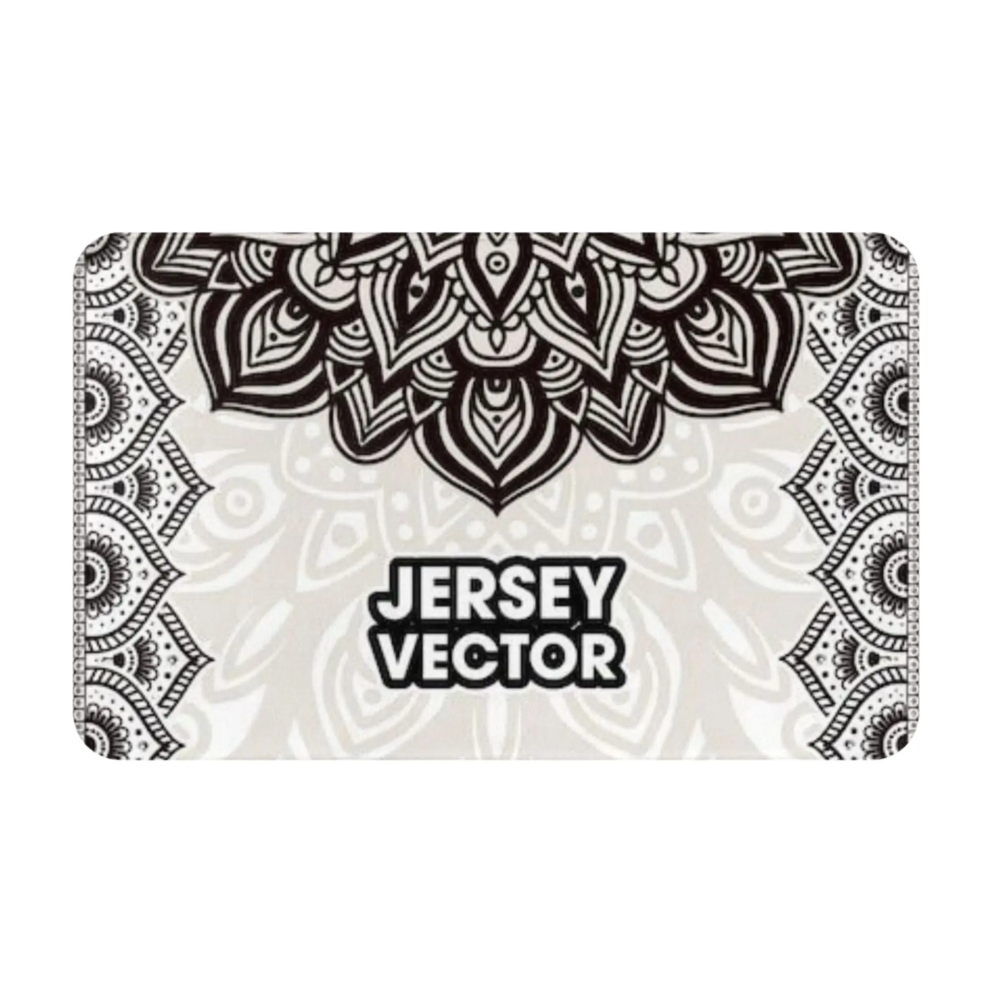 Black White Mandala Ornate Jersey Background Anti-Slip Doormat Bedroom Mat  Welcome Indoor Home Decor