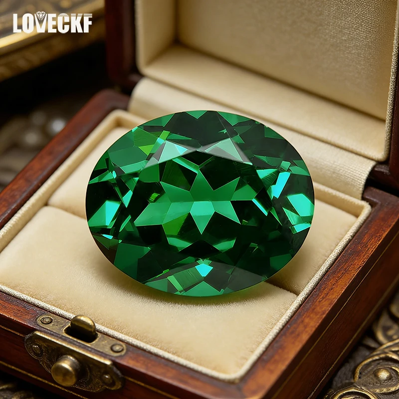 

Emerald Green Color Yttrium Aluminium Garnet Loose Gemstone Lab Diamonds Oval Cut YAG Stones for Jewelry Making