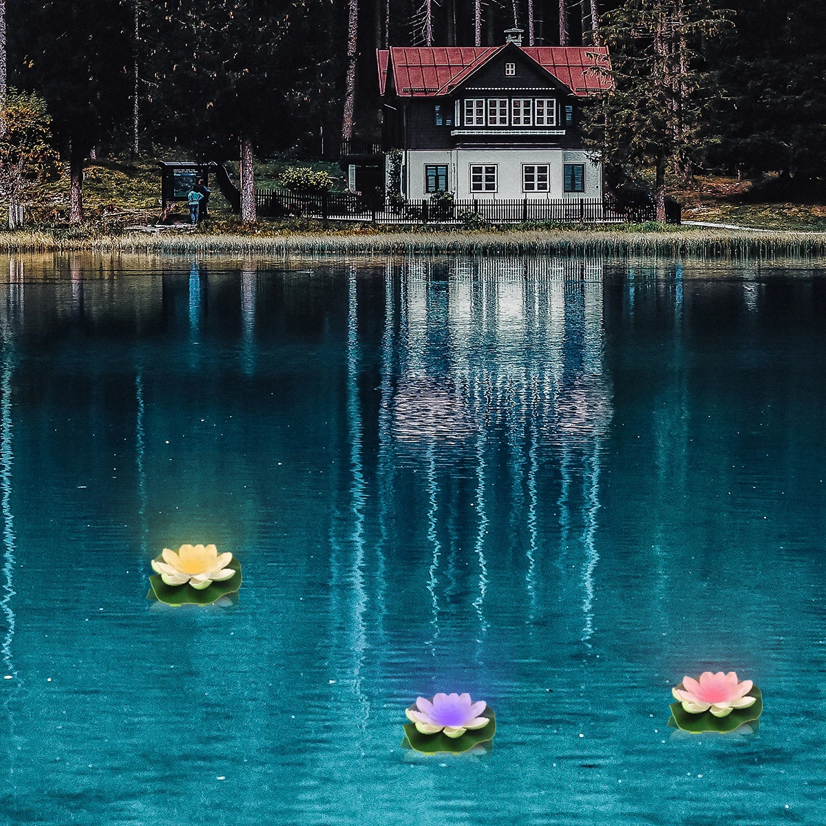 

LED Lotus Water Lamp White Waterproof Romantic Flower Pool Light Colorful Lamp Wedding Festival Lighting