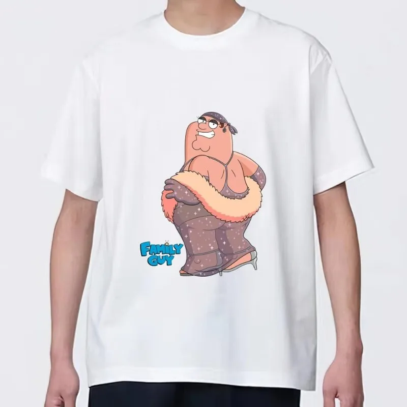 Cartoon F-Family Guy T Shirt Women Couple Combination Clothes Short Sleeve Collar Fashion Man Cotton