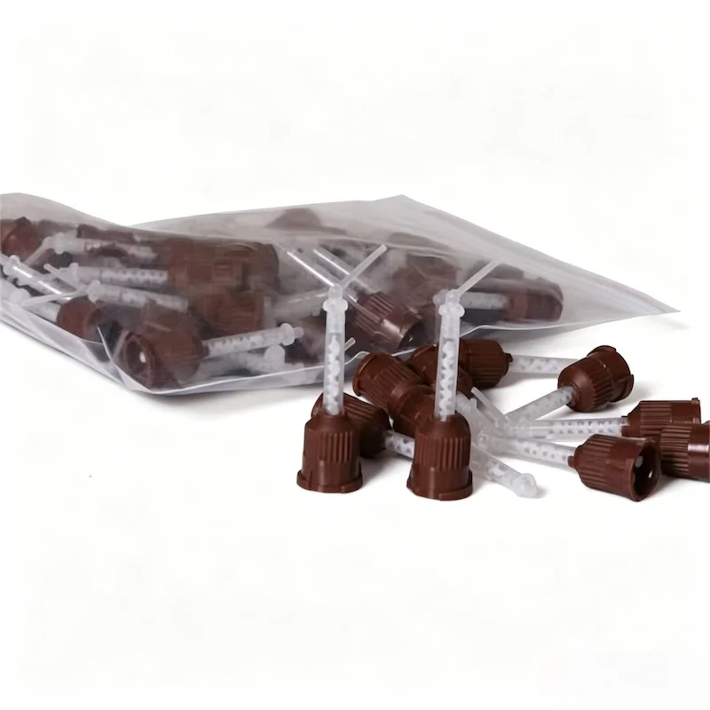 100pcs Dental Silicone Mixing Tips for Impression Materials| Professional Dual-Use Nozzles