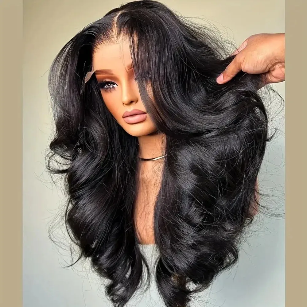 Perruques Body Wave 30-40 pouces avec dentelle frontale HD 13x6, densité 250, cheveux Remy pré-épilés, perruque sans colle 5x5 en cheveux humains pour femmes