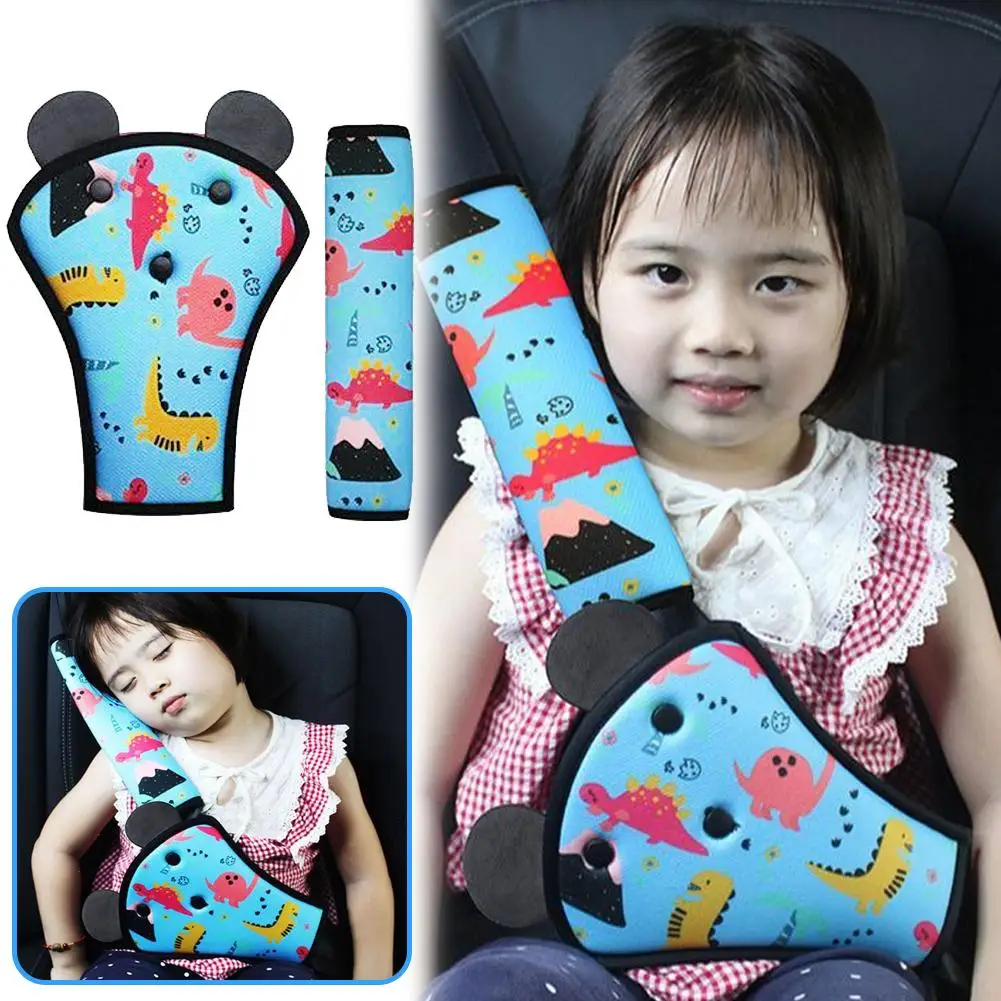 

Cute Cartoon Car Child Seat Belt Shoulder Protector Neck Belt Belly Protector Limiter Protective Seat Anti-Pinch Cover Seat D4M4