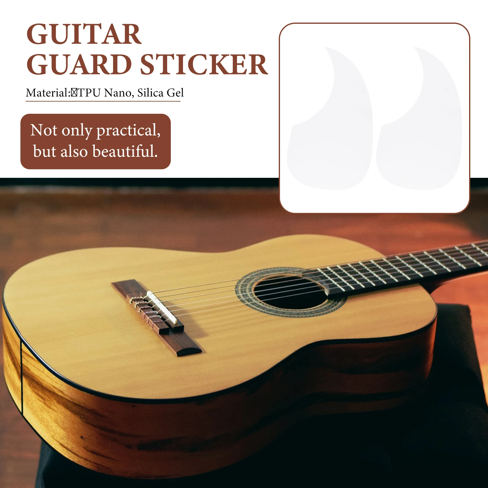 

2 Pcs Guitar Supplies Anti-Scratch Sticker Guitars for Protector Accessories Accessory