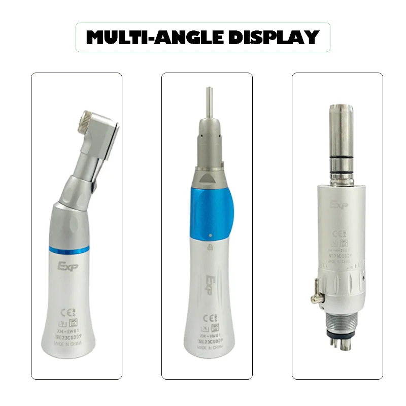 Exp Dental Low Speed Handpiece Contra Angle Straight 2/4 Hole Air Motor Key Type