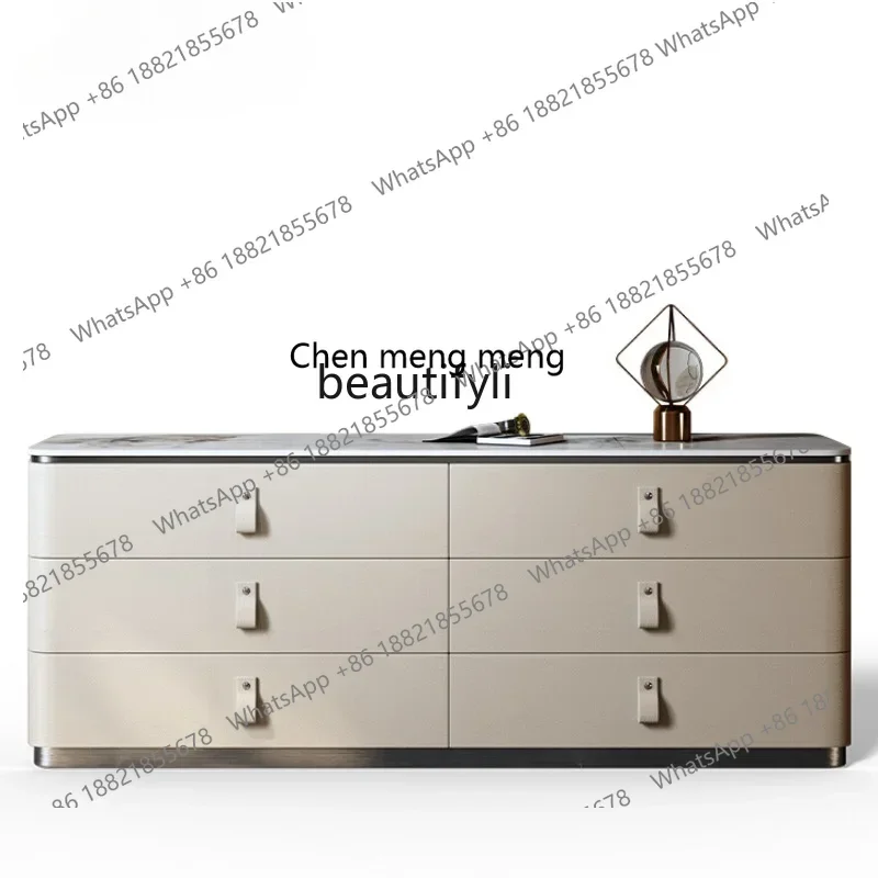 

xz1X1xzItalian Minimalist TV Cabinet Bedroom Chest of Drawers Simple High-End Leather Floor Standing Storage Cabinet Designer Fu
