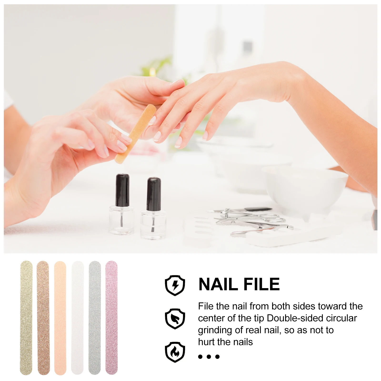 30pcs Nail Files Glitter Shaping Strip Double sided Polishing Handheld Professional Manicure Tools EVA Sanding Buffing Filing