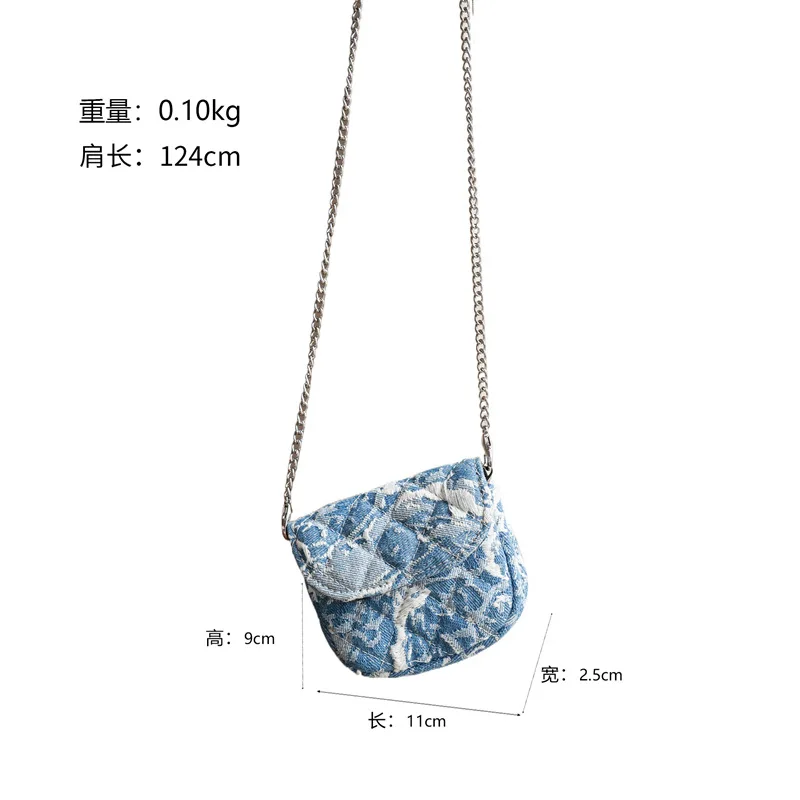 محفظة عملات معدنية باللون الأزرق من الدنيم، حقيبة مكياج نسائية، غطاء قلاب بإبزيم، حافظة هاتف كروس متعددة الاستخدامات بكتف واحد